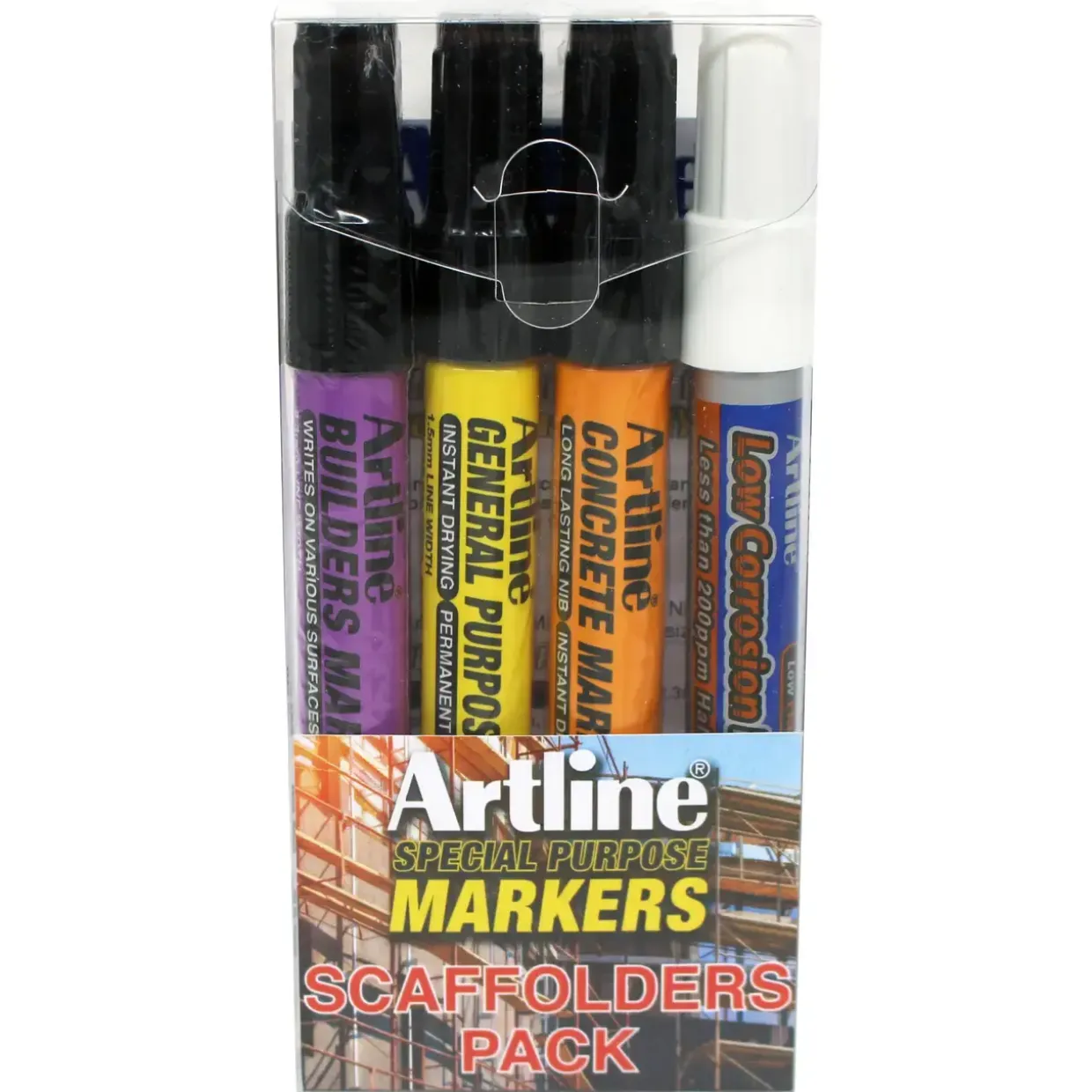 Markørpakke - Artline Scaffolders Kit 4 stk. pakke