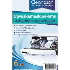 Maskinafkalker - Cleanosan til opvaskemaskine - Med farve og parfume - 6 stk