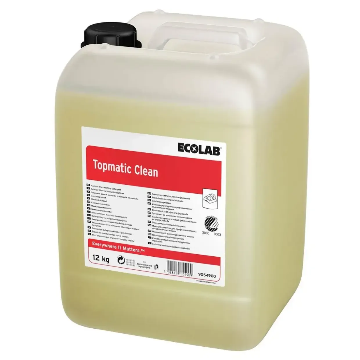 Maskinopvask Anlæg Flydende Topmatic Clean 12kg Svanemærket u. Klor Blødt/middel - 12 Kg/dnk