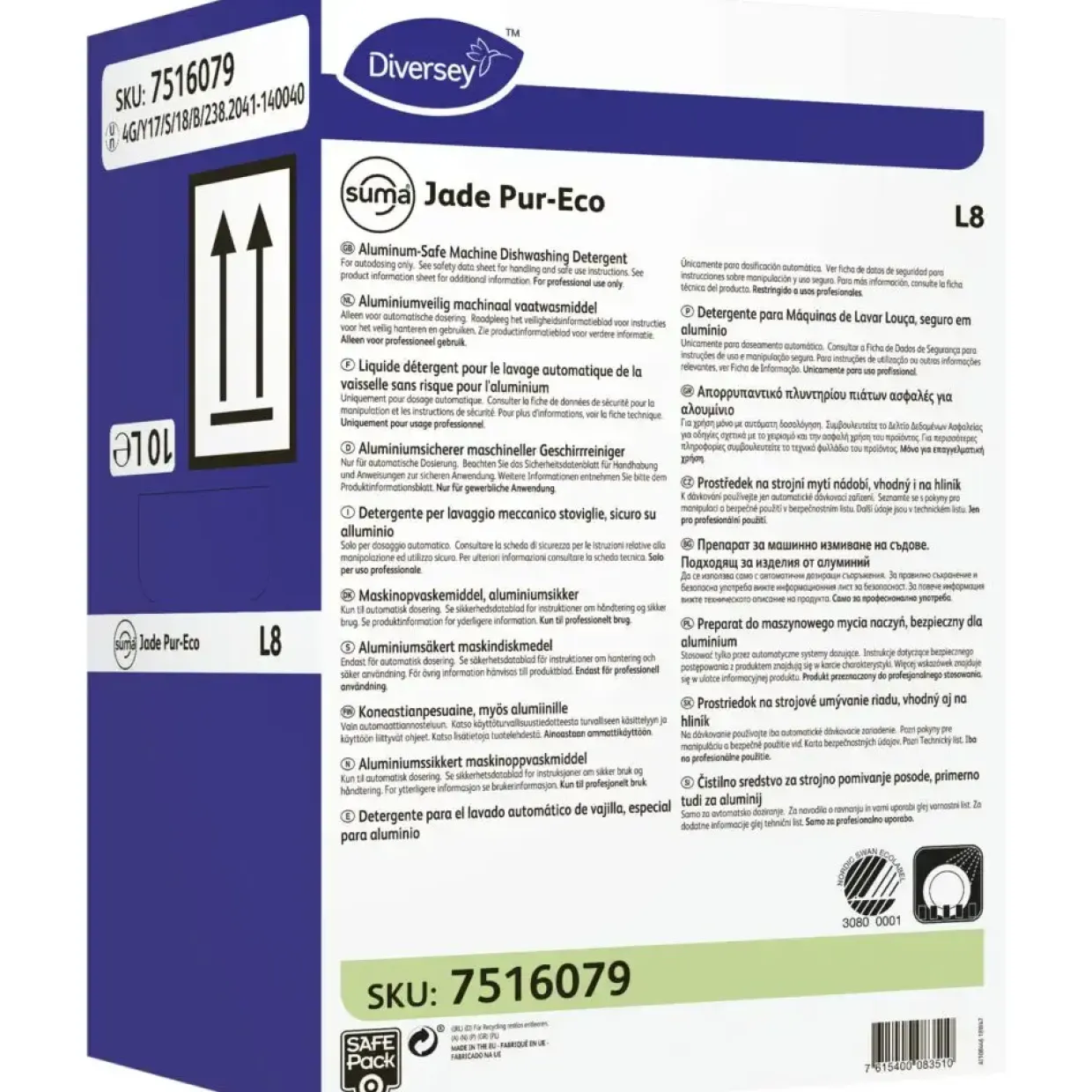 Maskinopvask - Diversey Suma Jade Pur-Eco L8 - uden klor - 10 l