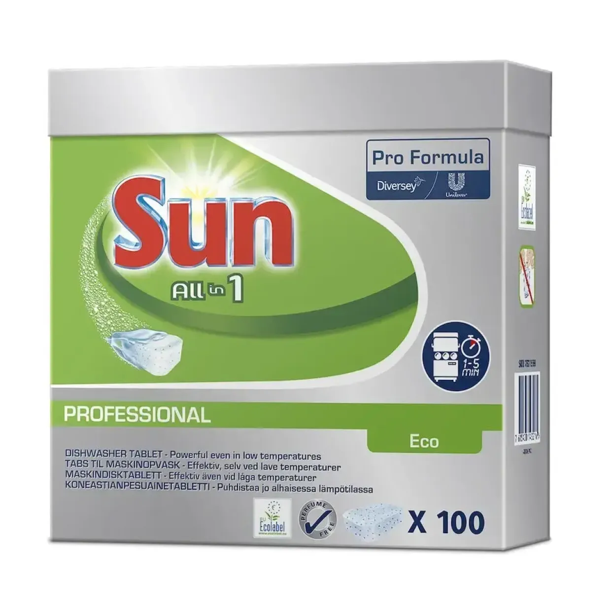 Maskinopvask Tabs Sun Pro All in 1 Eco 100 stk Ecolabel m. Salt/Afsp. Opløselig - 100 stk/bk