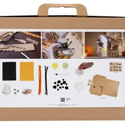 Maxi DIY Kit Dekoration, Halloween hus, sort, lys brun, orange