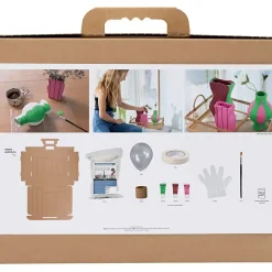 Maxi DIY Kit Modellering, Papmaché pulp vaser, ass. farver, 1 pk.