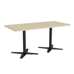 Mødebord DNA, Birk 1600x800 mm rektangulær, Sort understel