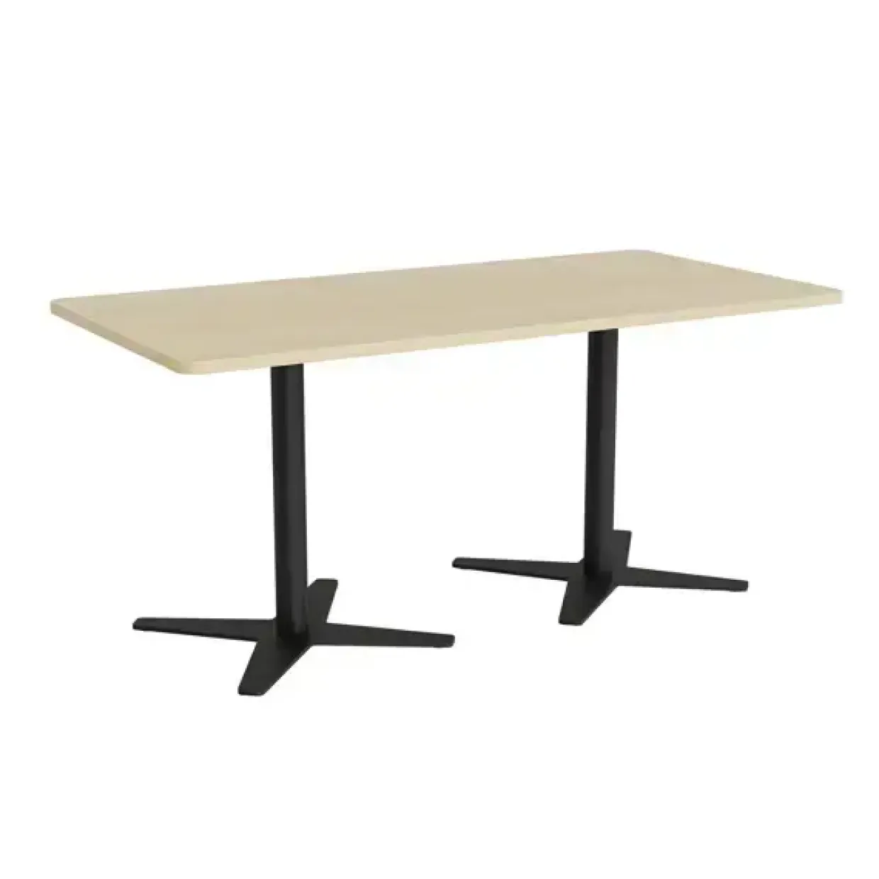 Mødebord DNA, Birk 1600x800 mm rektangulær, Sort understel