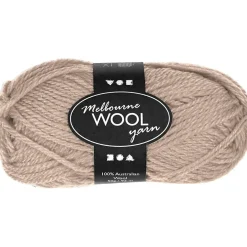 Melbourne Uldgarn, L: 92 M, pind 4-5,5, beige, 50 g/ 1 ngl.