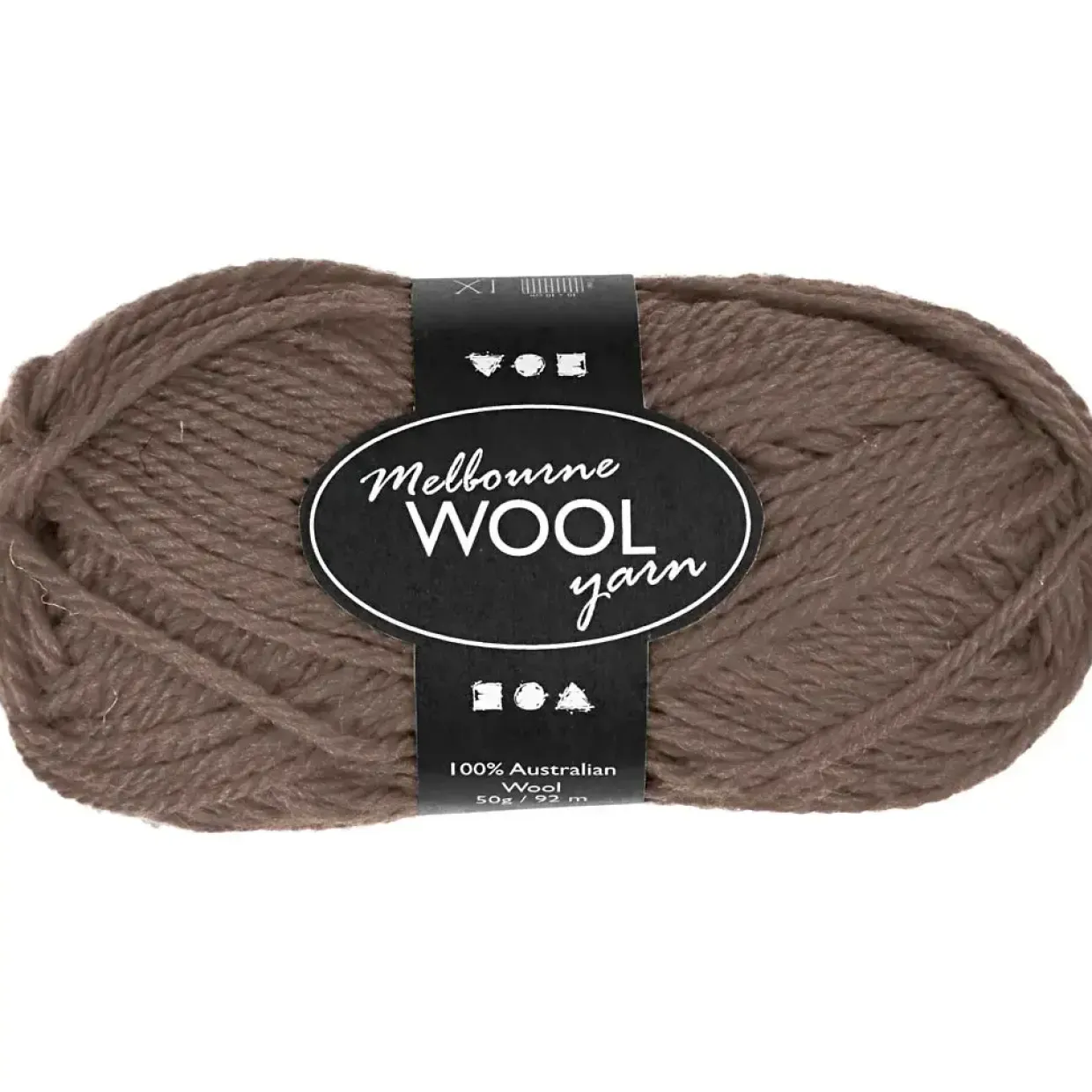 Melbourne Uldgarn, L: 92 M, pind 4-5,5, grå brun, 50 g/ 1 ngl.