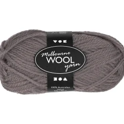 Melbourne Uldgarn, L: 92 M, pind 4-5,5, grå, 50 g/ 1 ngl.