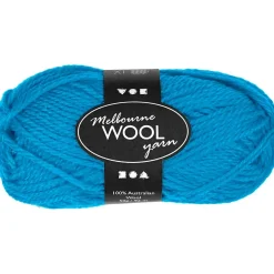Melbourne Uldgarn, L: 92 M, pind 4-5,5, lyseblå, 50 g/ 1 ngl.