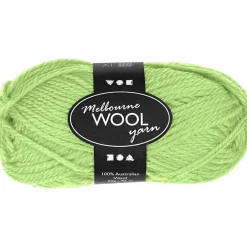 Melbourne Uldgarn, L: 92 M, pind 4-5,5, neon grøn, 50 g/ 1 ngl.