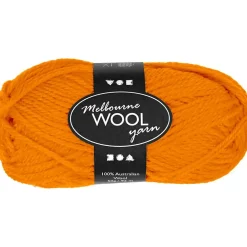 Melbourne Uldgarn, L: 92 M, pind 4-5,5, okker, 50 g/ 1 ngl.