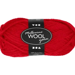 Melbourne Uldgarn, L: 92 M, pind 4-5,5, rød, 50 g/ 1 ngl.