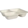 Menubakke - hvid bagasse 3-rums bio lamineret - 250 stk