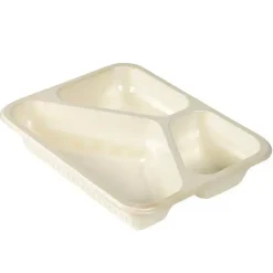 Menu bakke 3-rum Bioplast 500/250/190ml - 227x178x45mm 168stk/kar