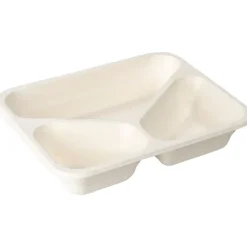 Menubakke, 22,5x17,7x4,5cm, hvid, cellulose, 3-rums - 168 stk