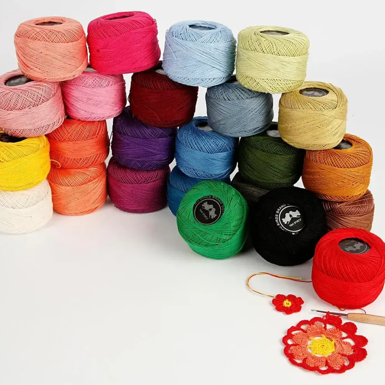 Merceriseret bomuldsgarn – 24×20 g – Assorterede farver