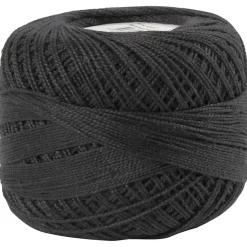 Merceriseret bomuldsgarn, nål 2-2,5, sort, 125 m, 20 g/ 1 ngl.