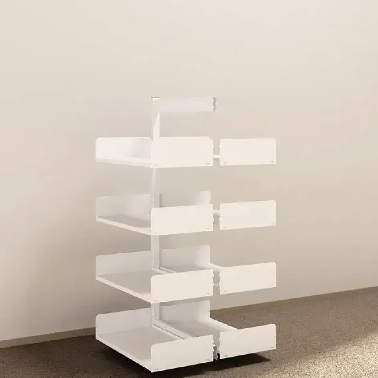 Metalreol - aLTI-hylden - tosidig påbygningsektion - 1600x750x400mm - Hvid