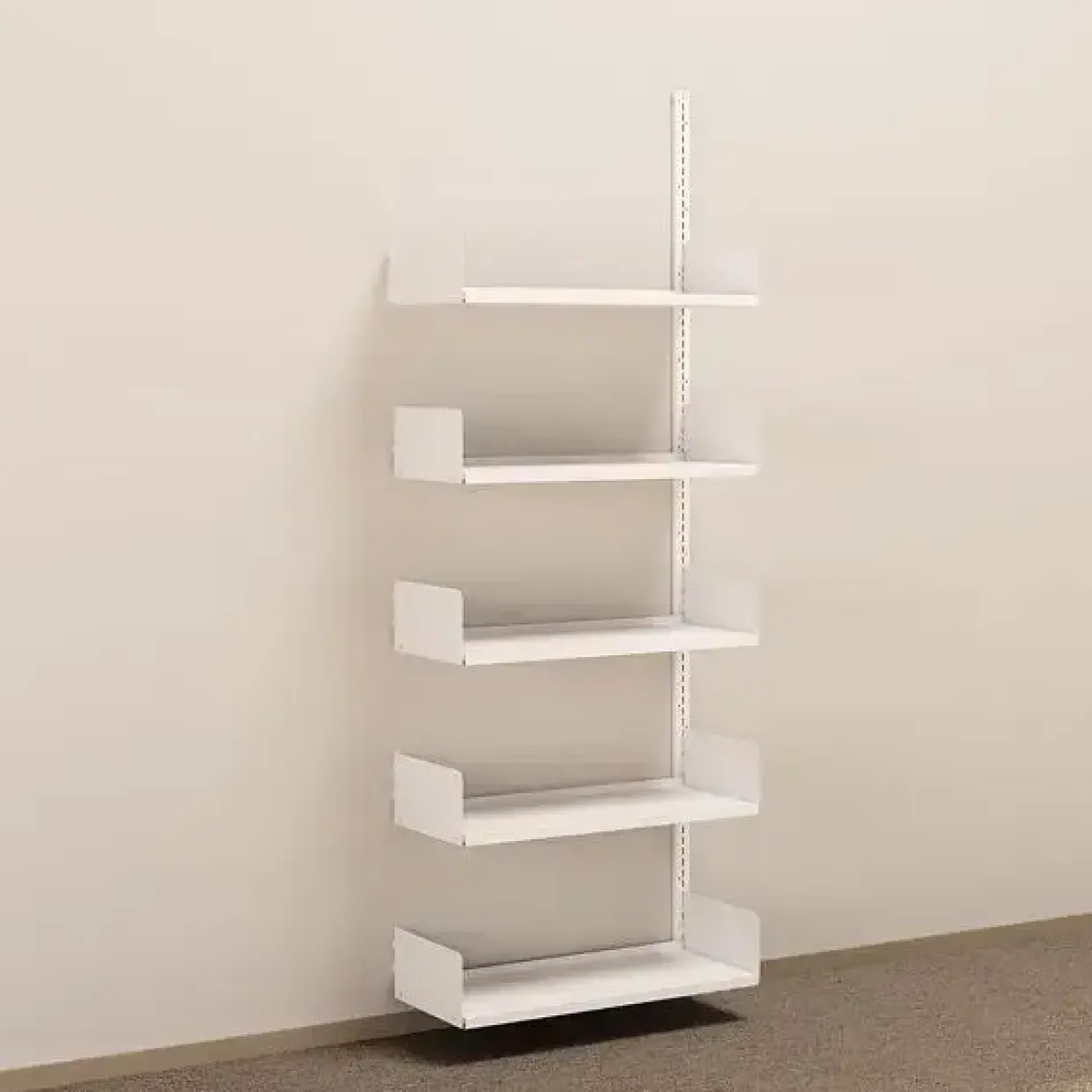 Metalreol - aLTI-hylden - væghængt påbygningsektion - 2000x750x300mm - Hvid