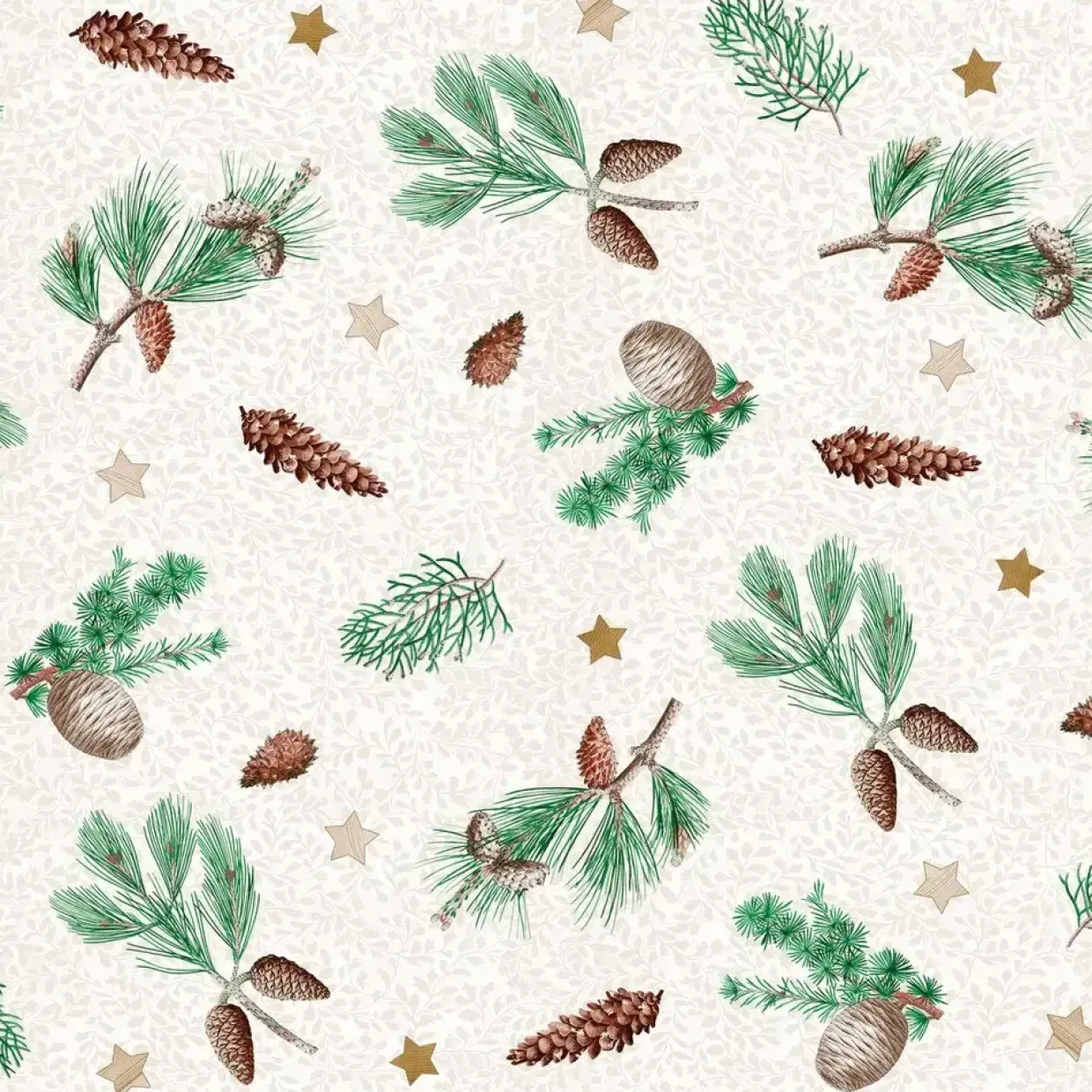 Middagsserviet, Pine Season, 1/4 fold, 40x40cm, flerfarvet, airlaid - 300 stk
