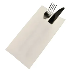 Middagsservietter - med bestiklomme hvid 40x40 cm - 300 stk
