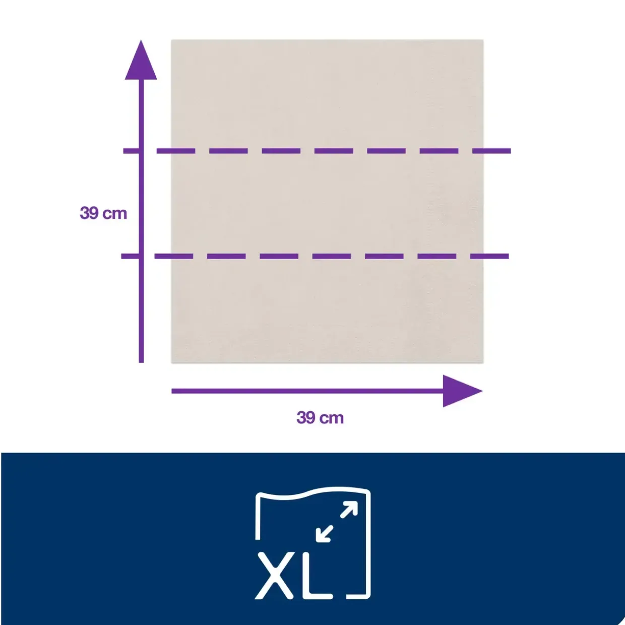Middagsservietter - Tork 477352 Advanced 2-lags 1/8 fold 39x39cm - 1800 stk