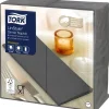 Middagsserviet, Tork Linstyle, 1/8 fold, 40x39cm, antracit, nyfiber - 700 stk