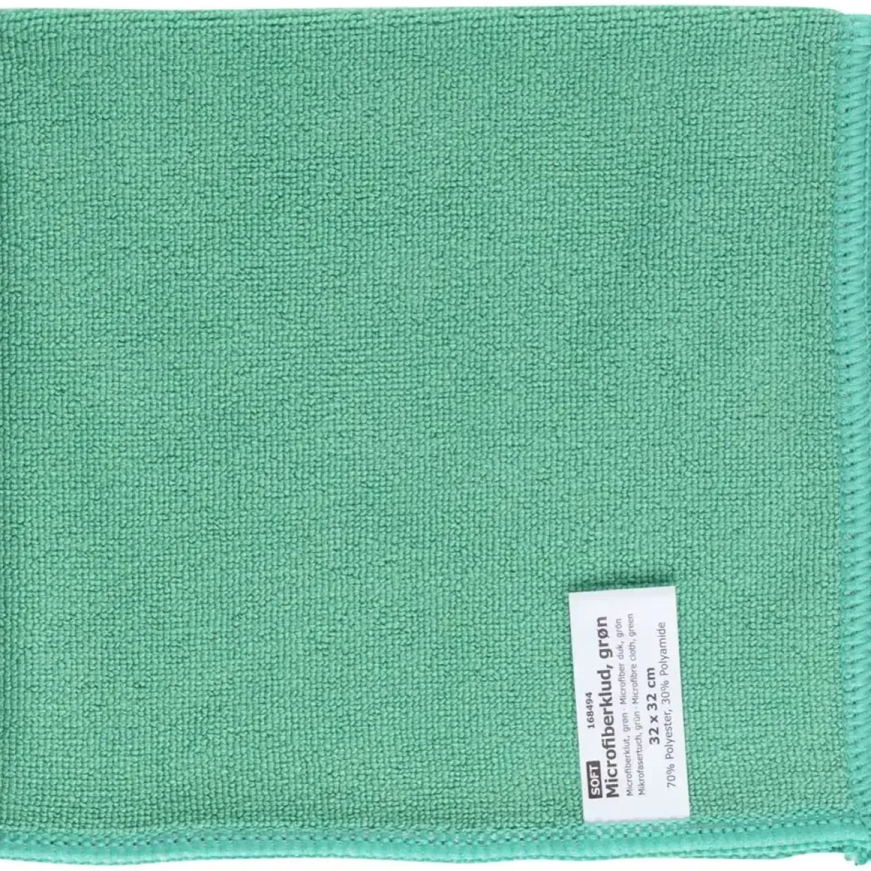 Mikrofiberklude grøn soft 70% polyester 30% polyamid 32x32 cm - 10 stk