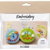 Mini DIY Kit Broderi, Ansigter, blå, grøn - 1 pk