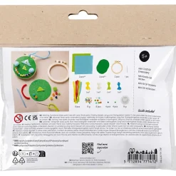 Mini DIY Kit Broderi, Ansigter, blå, grøn - 1 pk