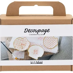 Mini DIY Kit Decoupage, Muslingeskaller, soft rosa - 1 pk