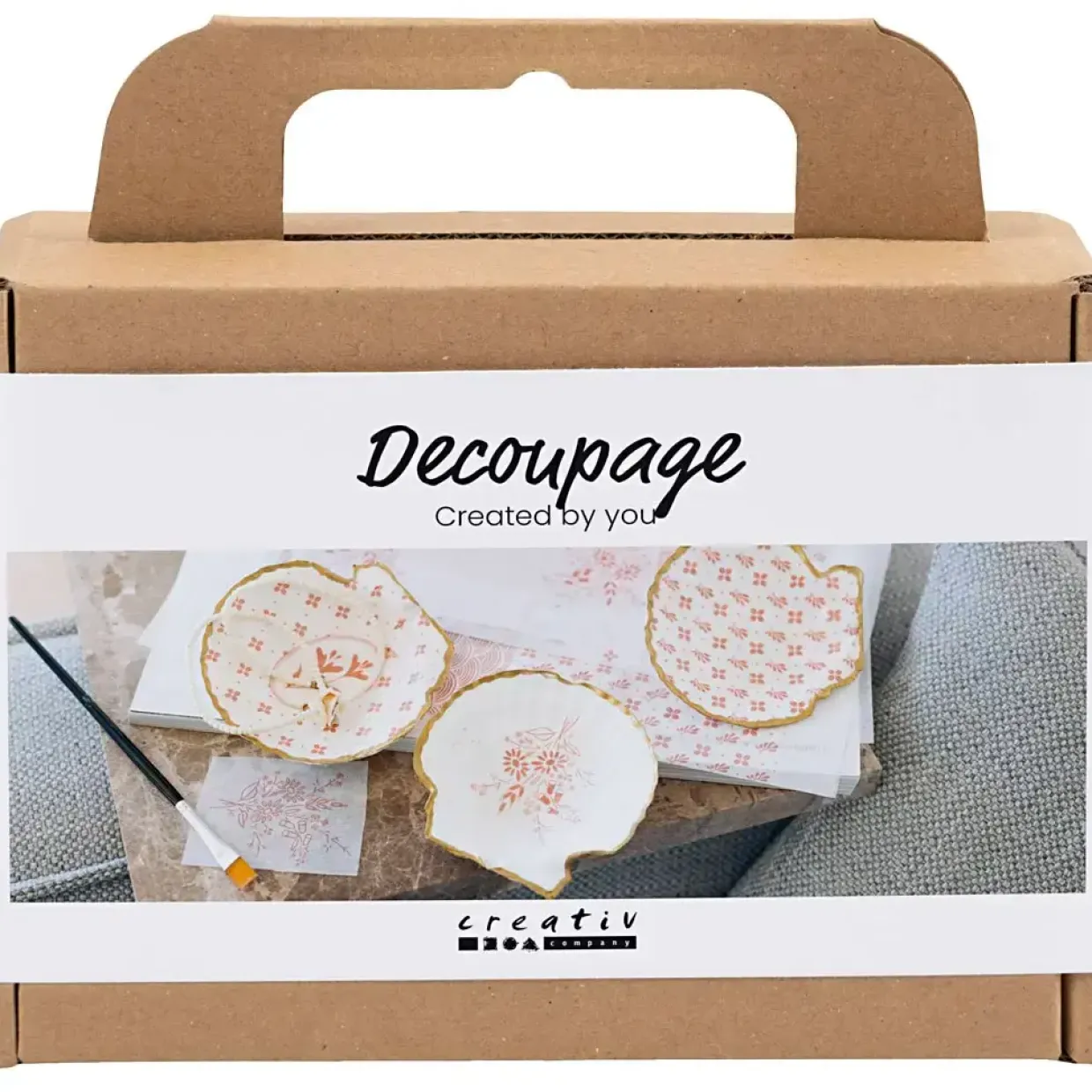Mini DIY Kit Decoupage, Muslingeskaller, soft rosa - 1 pk