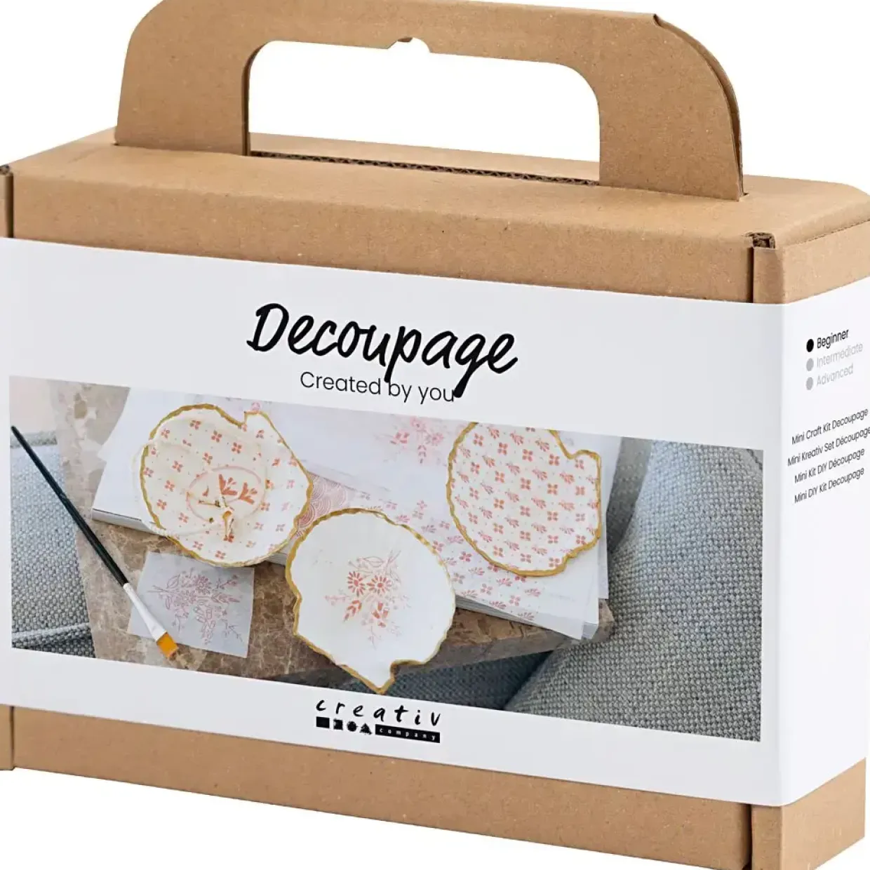 Mini DIY Kit Decoupage, Muslingeskaller, soft rosa - 1 pk