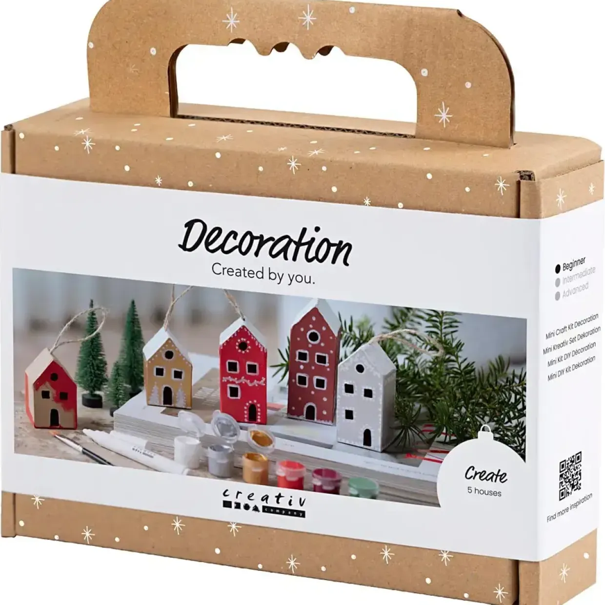 Mini DIY Kit Dekoration | Huse, julefarver | 1 pk.