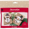 Mini DIY Kit Dekoration, Julekort med snemænd, sort, brun, mellem orange, hvid