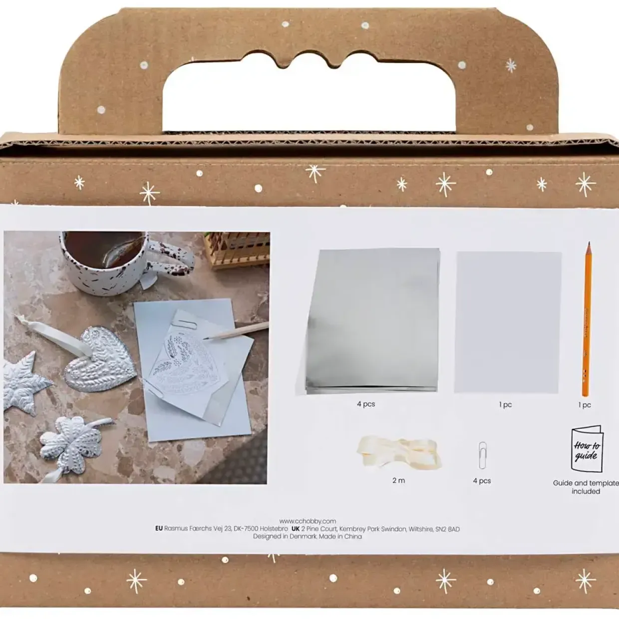 Mini DIY Kit Dekoration, Juleophæng, sølv metal, 1 pk.