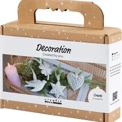 Mini DIY Kit Dekoration, Juleophæng, sølv metal, 1 pk.
