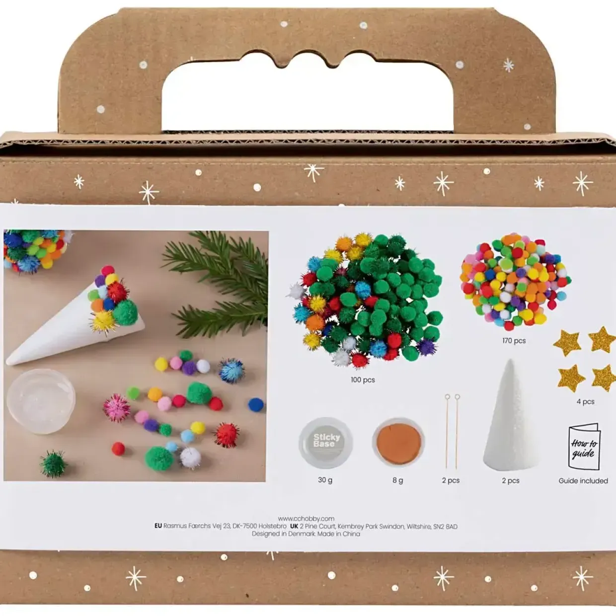 Mini DIY Kit Dekoration, Juletræ, ass. farver, 1 pk.