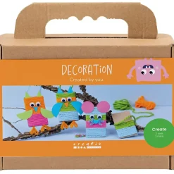Mini DIY Kit Dekoration | Mus og ugler, ass. farver | 1 pk.