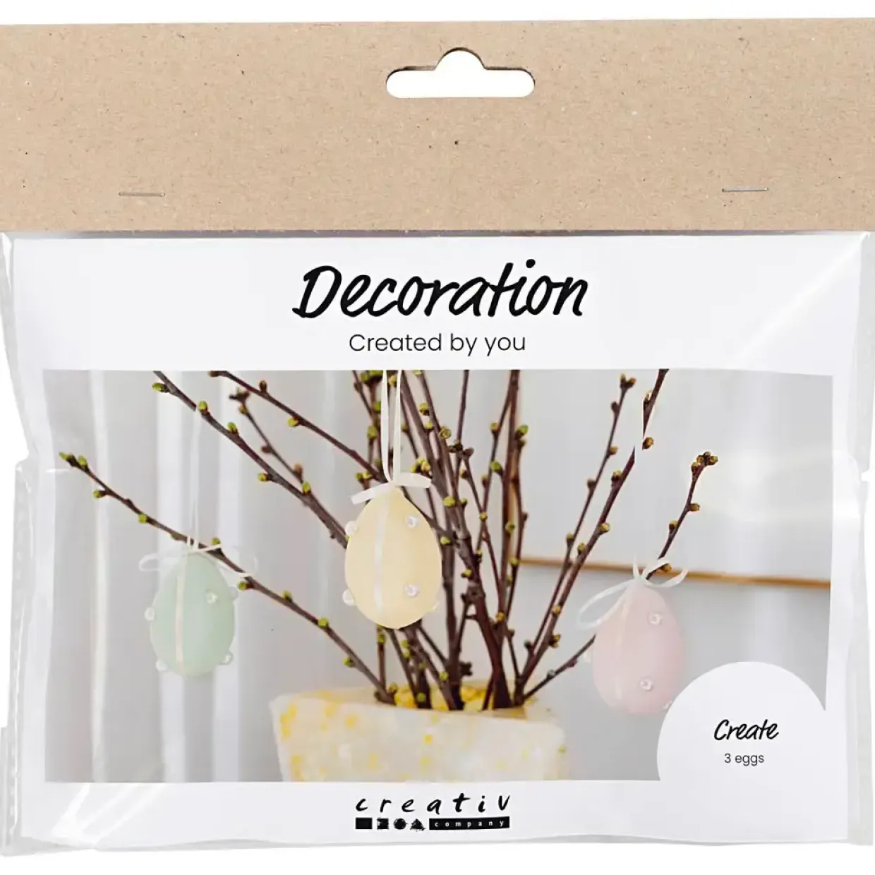 Mini DIY Kit Dekoration, Påskeæg, pastelfarver - 1 pk