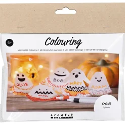 Mini DIY Kit Farvelægning, Spøgelser , sort, lys orange, mellem orange, hvid