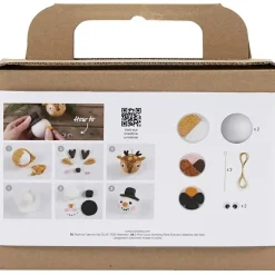 Mini DIY Kit Julekugler, Rensdyr og snemand