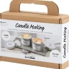 Mini DIY Kit Lysstøbning, Soyalys med aventurin og aventyst , creme, off white