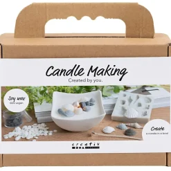 Mini DIY Kit Lysstøbning | Strandskaller, grå, off white | 1 pk.