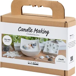 Mini DIY Kit Lysstøbning | Strandskaller, grå, off white | 1 pk.