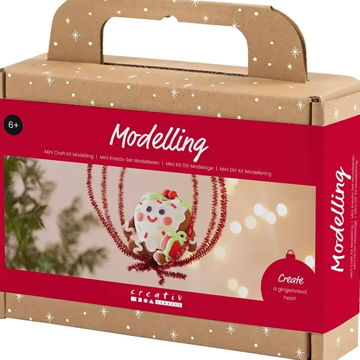 Mini DIY Kit Modellering, Hjerteformet julefigur, ass. farver