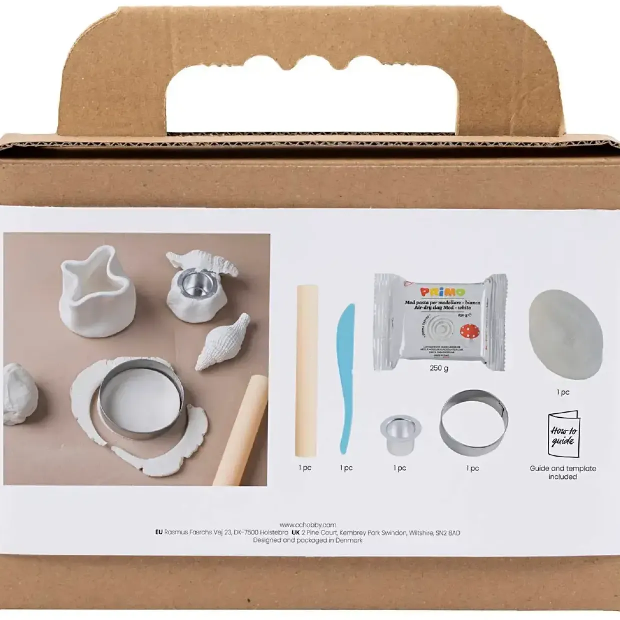 Mini DIY Kit Modellering | Lysestager med konkylier, off white | 1 pk.