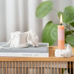 Mini DIY Kit Modellering | Lysestager med konkylier, off white | 1 pk.