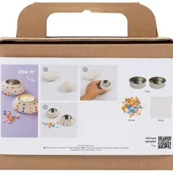 Mini DIY Kit Modellering, Lysestager, hvid