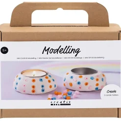 Mini DIY Kit Modellering, Lysestager, hvid